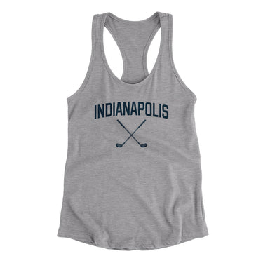 Indianapolis Golf Women's Racerback Tank-Heather Grey-Allegiant Goods Co. Vintage Sports Apparel