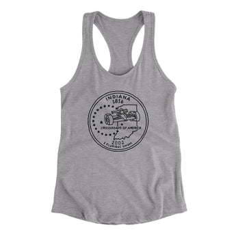 Indiana State Quarter Women's Racerback Tank-Allegiant Goods Co. Vintage Sports Apparel
