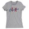 Houston Tx Overprinted Women's T-Shirt-Heather Grey-Allegiant Goods Co. Vintage Sports Apparel
