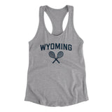 Wyoming Tennis Women's Racerback Tank-Heather Grey-Allegiant Goods Co. Vintage Sports Apparel