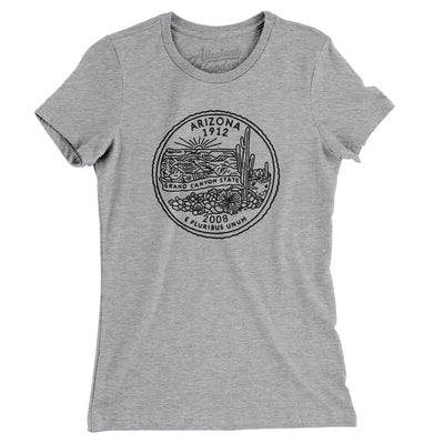 Arizona State Quarter Women's T-Shirt-Heather Grey-Allegiant Goods Co. Vintage Sports Apparel