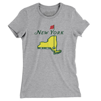 New York Golf Women's T-Shirt-Heather Grey-Allegiant Goods Co. Vintage Sports Apparel