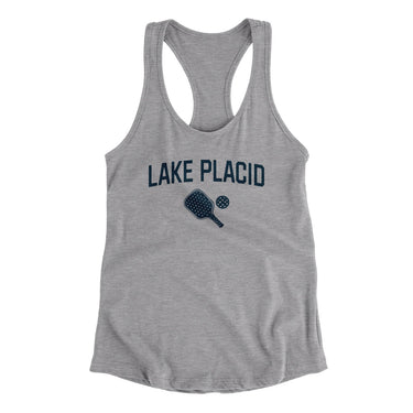 Lake Placid Pickleball Women's Racerback Tank-Heather Grey-Allegiant Goods Co. Vintage Sports Apparel