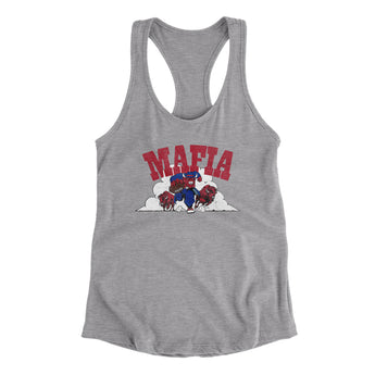 Buffalo Mafia Women's Racerback Tank-Heather Grey-Allegiant Goods Co. Vintage Sports Apparel