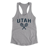 Utah Tennis Women's Racerback Tank-Heather Grey-Allegiant Goods Co. Vintage Sports Apparel