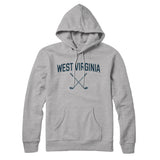 West Virginia Golf Hoodie-Heather Grey-Allegiant Goods Co. Vintage Sports Apparel
