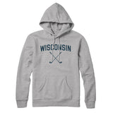 Wisconsin Golf Hoodie-Heather Grey-Allegiant Goods Co. Vintage Sports Apparel