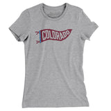 Colorado Pennant Women's T-Shirt-Heather Grey-Allegiant Goods Co. Vintage Sports Apparel