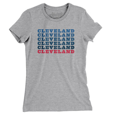Cleveland Repeat Women's T-Shirt-Heather Grey-Allegiant Goods Co. Vintage Sports Apparel
