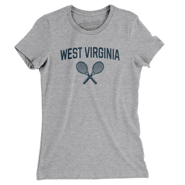 West Virginia Tennis Women's T-Shirt-Heather Grey-Allegiant Goods Co. Vintage Sports Apparel