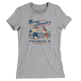 Manny Almeida's Ringside Tap Providence Women's T-Shirt-Heather Grey-Allegiant Goods Co. Vintage Sports Apparel