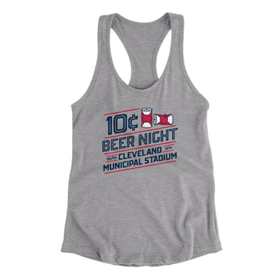 10 Cent Beer Night Women's Racerback Tank-Heather Grey-Allegiant Goods Co. Vintage Sports Apparel