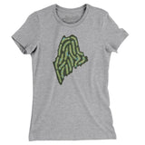 Maine Golf Course Women's T-Shirt-Heather Grey-Allegiant Goods Co. Vintage Sports Apparel