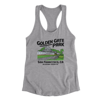 Golden Gate Park Women's Racerback Tank-Heather Grey-Allegiant Goods Co. Vintage Sports Apparel