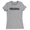 Virginia Military Stencil Women's T-Shirt-Heather Grey-Allegiant Goods Co. Vintage Sports Apparel