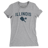 Illinois Pickleball Women's T-Shirt-Heather Grey-Allegiant Goods Co. Vintage Sports Apparel