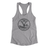 Montana State Quarter Women's Racerback Tank-Heather Grey-Allegiant Goods Co. Vintage Sports Apparel