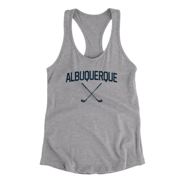 Albuquerque Golf Women's Racerback Tank-Heather Grey-Allegiant Goods Co. Vintage Sports Apparel