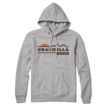 Coachella Mountain Sunset Hoodie-Heather Grey-Allegiant Goods Co. Vintage Sports Apparel