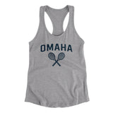 Omaha Tennis Women's Racerback Tank-Heather Grey-Allegiant Goods Co. Vintage Sports Apparel