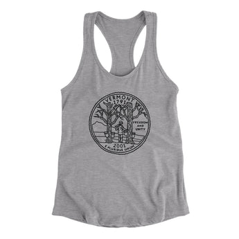 Vermont State Quarter Women's Racerback Tank-Allegiant Goods Co. Vintage Sports Apparel