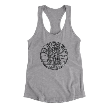 Vermont State Quarter Women's Racerback Tank-Allegiant Goods Co. Vintage Sports Apparel