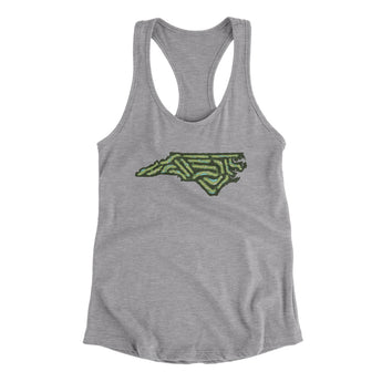 North Carolina Golf Course Women's Racerback Tank-Heather Grey-Allegiant Goods Co. Vintage Sports Apparel