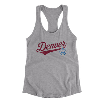 Denver Vintage Script Women's Racerback Tank-Allegiant Goods Co. Vintage Sports Apparel