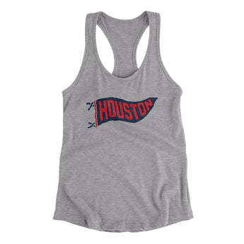 Houston Pennant Women's Racerback Tank-Heather Grey-Allegiant Goods Co. Vintage Sports Apparel