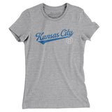 Kansas City Vintage Script Women's T-Shirt-Heather Grey-Allegiant Goods Co. Vintage Sports Apparel
