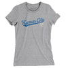 Kansas City Vintage Script Women's T-Shirt-Heather Grey-Allegiant Goods Co. Vintage Sports Apparel