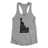 Idaho State Shape Text Women's Racerback Tank-Heather Grey-Allegiant Goods Co. Vintage Sports Apparel