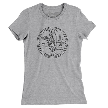 Illinois State Quarter Women's T-Shirt-Allegiant Goods Co. Vintage Sports Apparel