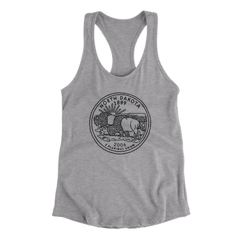 North Dakota State Quarter Women's Racerback Tank-Allegiant Goods Co. Vintage Sports Apparel