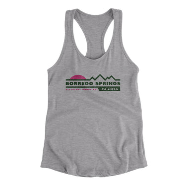 Borrego Springs Mountain Sunset Women's Racerback Tank-Heather Grey-Allegiant Goods Co. Vintage Sports Apparel