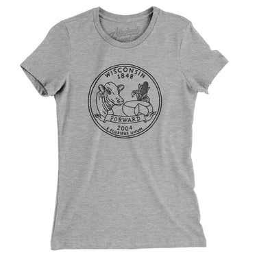 Wisconsin State Quarter Women's T-Shirt-Allegiant Goods Co. Vintage Sports Apparel