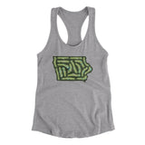 Iowa Golf Course Women's Racerback Tank-Heather Grey-Allegiant Goods Co. Vintage Sports Apparel