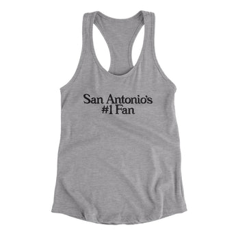 San Antonio's Number 1 Fan Women's Racerback Tank-Heather Grey-Allegiant Goods Co. Vintage Sports Apparel