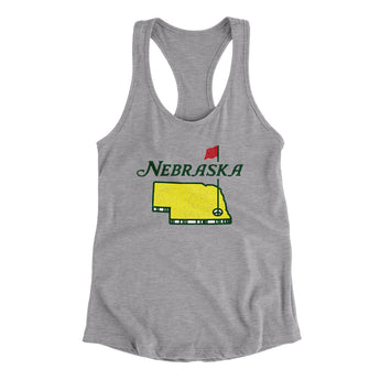 Nebraska Golf Women's Racerback Tank-Heather Grey-Allegiant Goods Co. Vintage Sports Apparel