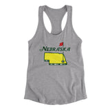 Nebraska Golf Women's Racerback Tank-Heather Grey-Allegiant Goods Co. Vintage Sports Apparel