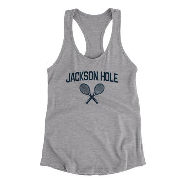 Jackson Hole Tennis Women's Racerback Tank-Heather Grey-Allegiant Goods Co. Vintage Sports Apparel