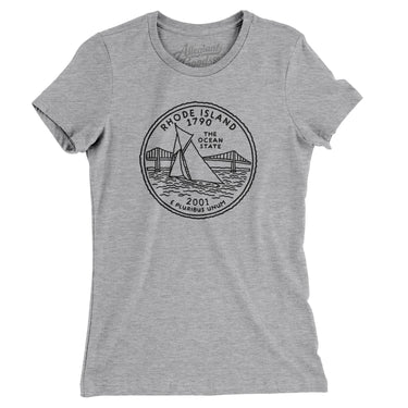 Rhode Island State Quarter Women's T-Shirt-Allegiant Goods Co. Vintage Sports Apparel