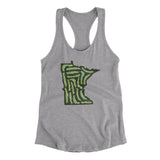 Minnesota Golf Course Women's Racerback Tank-Heather Grey-Allegiant Goods Co. Vintage Sports Apparel
