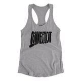 Connecticut State Shape Text Women's Racerback Tank-Allegiant Goods Co. Vintage Sports Apparel