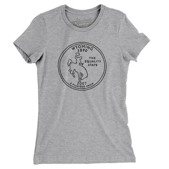 Wyoming State Quarter Women's T-Shirt-Allegiant Goods Co. Vintage Sports Apparel
