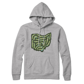 Ohio Golf Course Map Hoodie-Heather Grey-Allegiant Goods Co. Vintage Sports Apparel