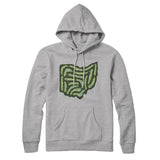 Ohio Golf Course Map Hoodie-Heather Grey-Allegiant Goods Co. Vintage Sports Apparel