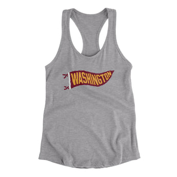 Washington Pennant Women's Racerback Tank-Heather Grey-Allegiant Goods Co. Vintage Sports Apparel