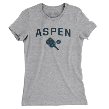 Aspen Pickleball Women's T-Shirt-Heather Grey-Allegiant Goods Co. Vintage Sports Apparel