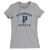Pittsburgh Rebels Women's T-Shirt-Heather Grey-Allegiant Goods Co. Vintage Sports Apparel